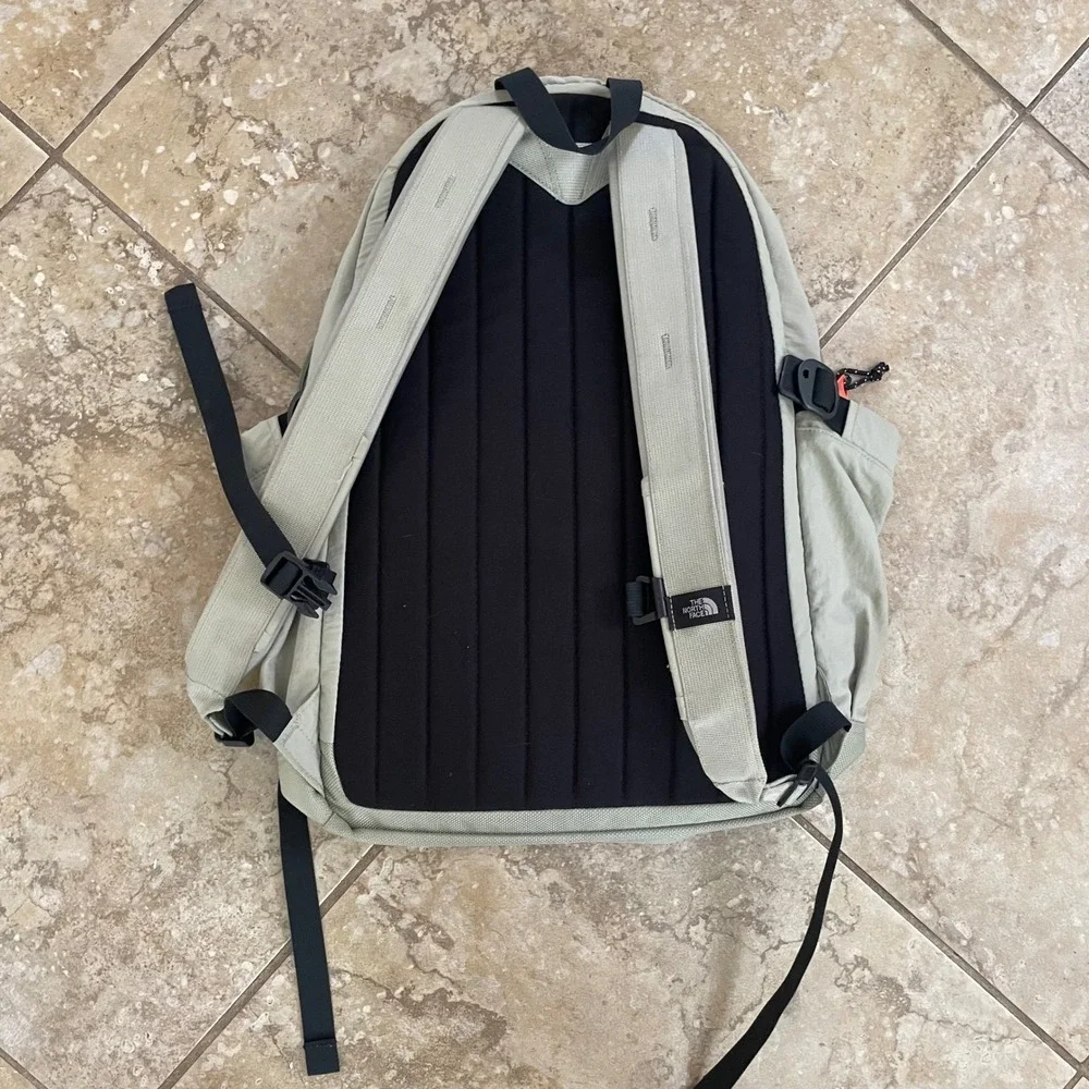 The North Face Bozer Backpack Grey Yellow Topographic Lining Hiking Bag